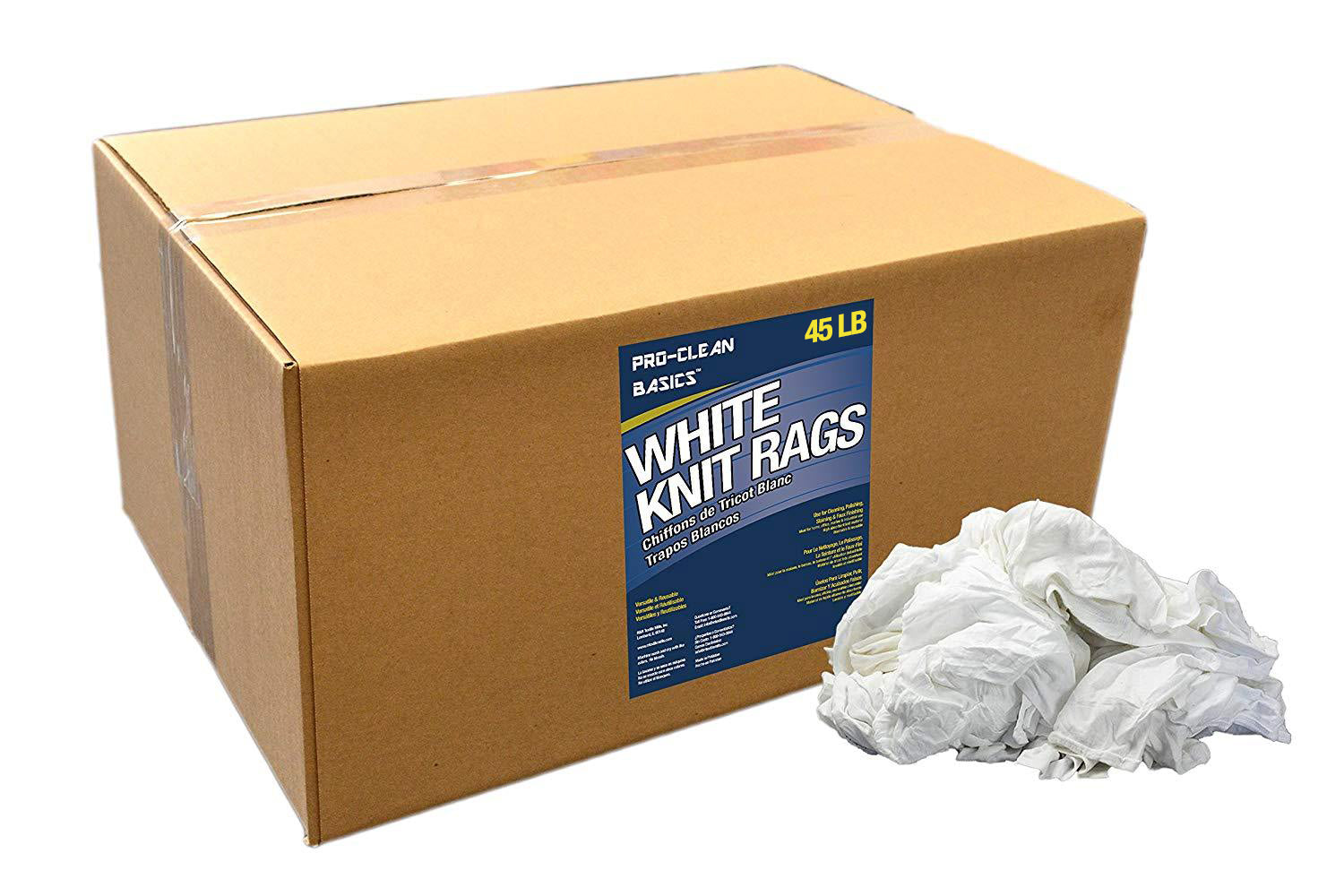 Pro-Clean Basics Select:  New Mixed White T-Shirt Rags