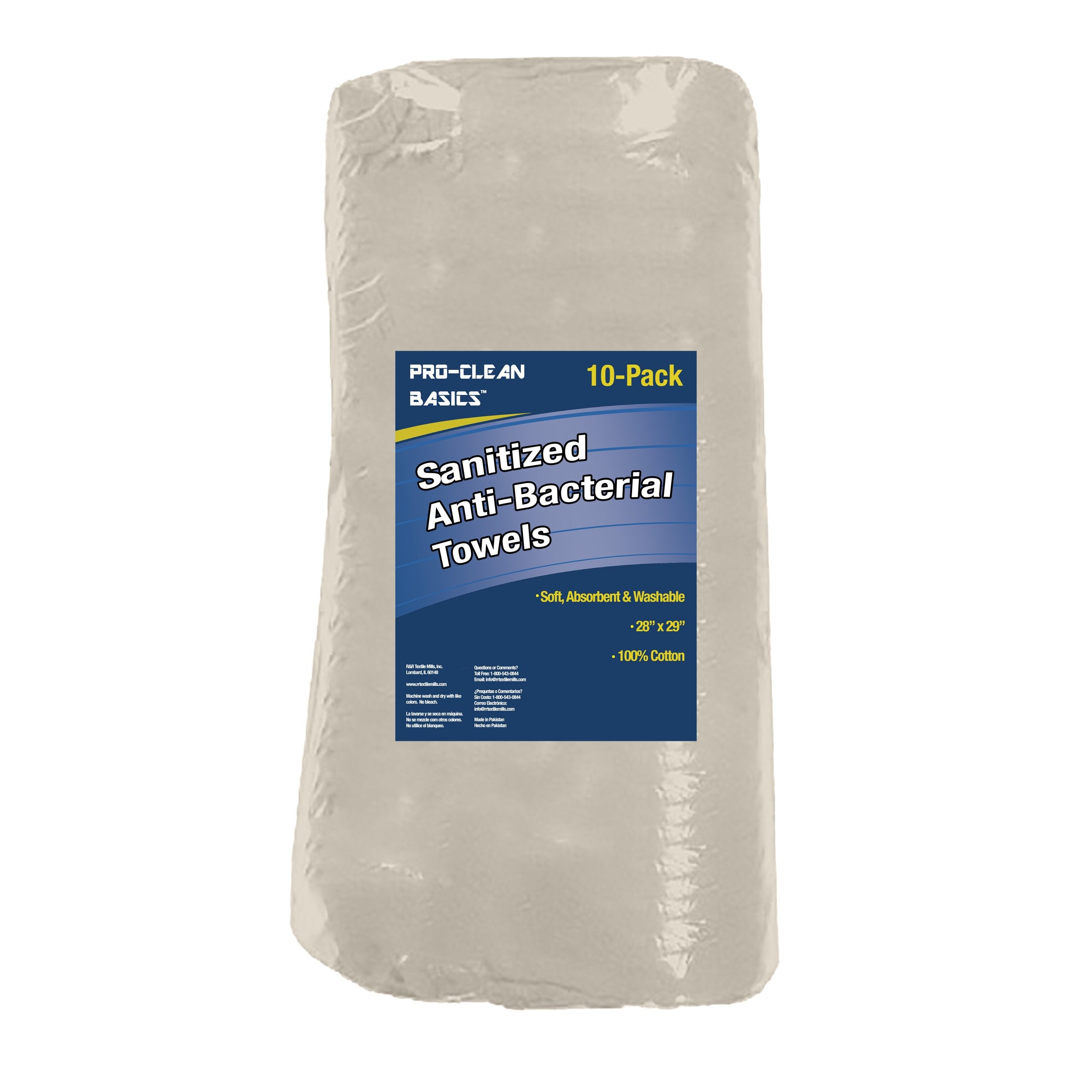 Pro-Clean Basics: Sanitized Anti-Bacterial Beige Wiping Towel, 28in x 29in