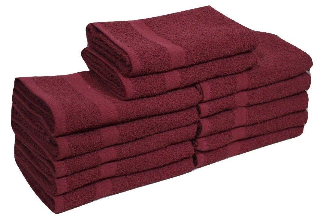 COLORED CHECK KITCHEN TOWELS (PACK OF 2) - Burgundy