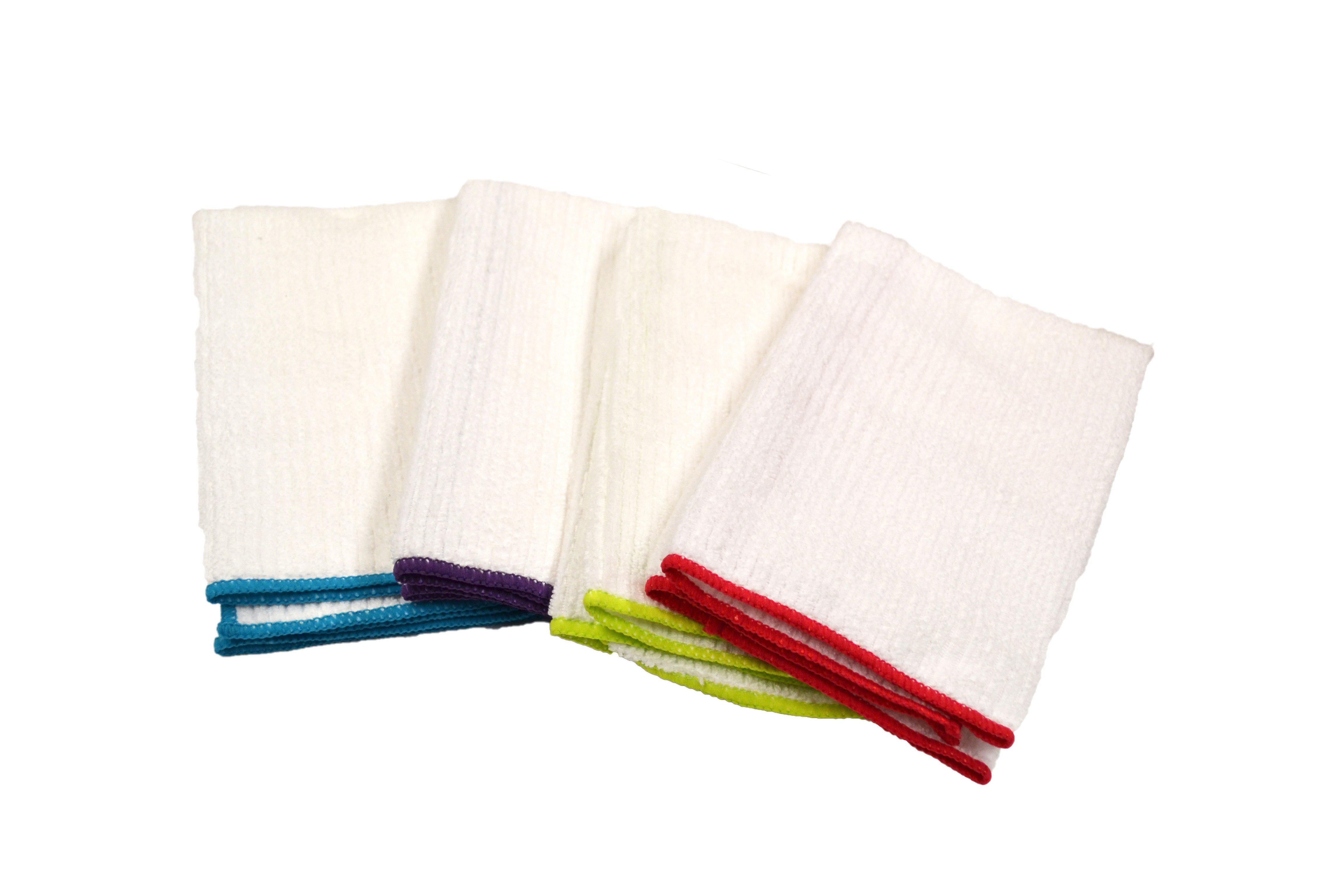 Microfiber Ribbed Colored Border Dish Towel