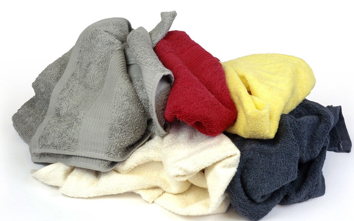 Pro-Clean Basics:  Sanitized Anti-Bacterial Terry Cloth Rags - Colored