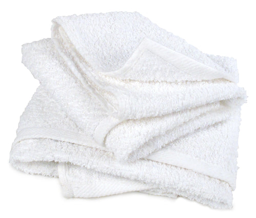 Pro-Clean Basics:  Sanitized Anti-Bacterial Terry Cloth Rags - White