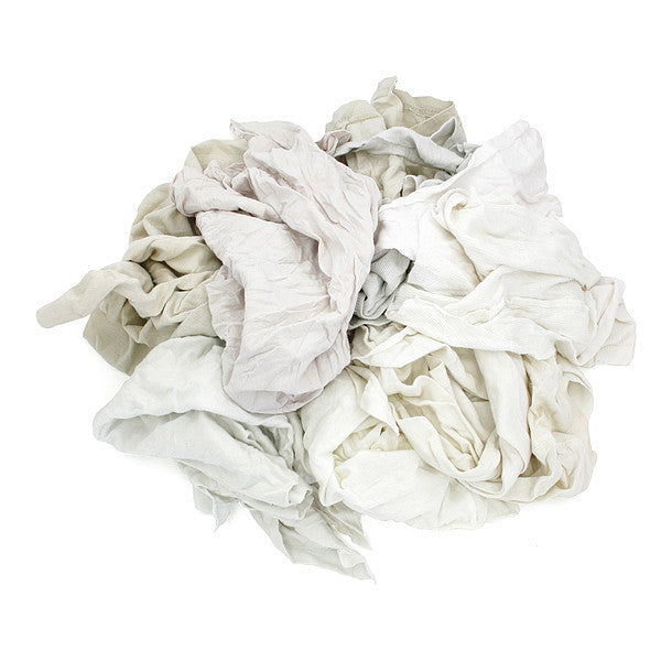 Reclaimed White T-Shirt Rags, Pro-Clean Basics